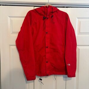 The North Face Gore Tex Vintage 90s 80s Red Full‎ Zip Hooded Jacket Men's Medium